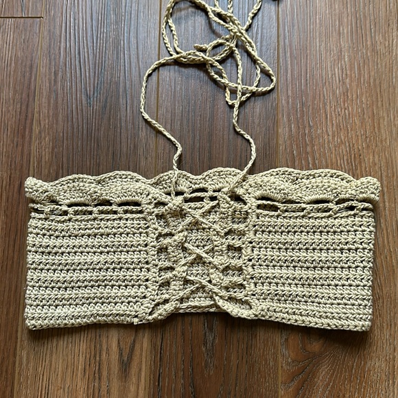 Seayarn Crotchet Tan Handmade Top Medium - Picture 7 of 7